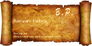 Barvan Petra névjegykártya